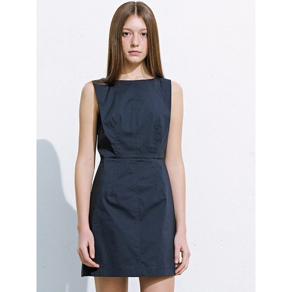 Back Point Sleeveless Mini Dress  Navy (KE6571M08R)
