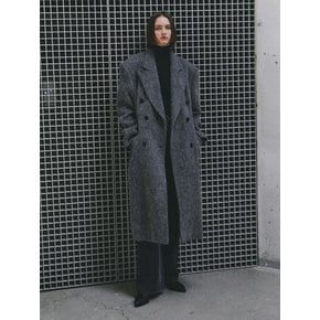 ALPACA DOUBLE-BREASTED COAT (CHARCOAL)