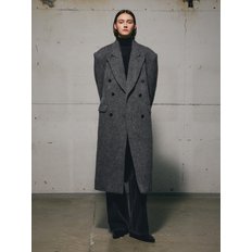 ALPACA DOUBLE-BREASTED COAT (CHARCOAL)