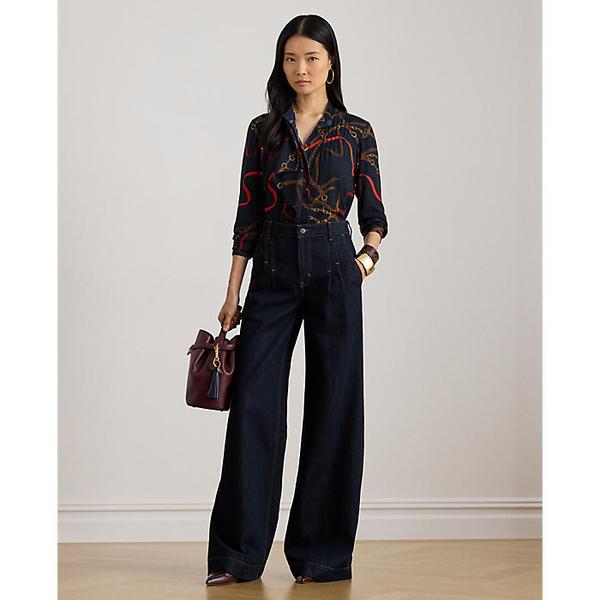 플리츠 하이 라이즈 와이드 레그 진(WMLRDNMS0920193410)