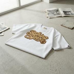 BATHING APE 스크립트 로고 티셔츠 M WHITE BROWN 001TEL301055MWH7
