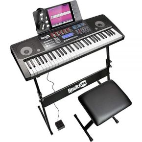 영국 락잼 디지털피아노 RockJam RJ761 61 Key Keyboard Piano with Bench 디지털 Stool Sustain