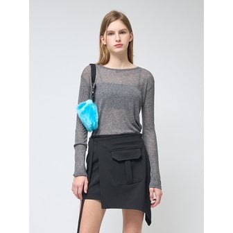 320쇼룸 Wool blend See-through Long sleeve Tshirts Gray