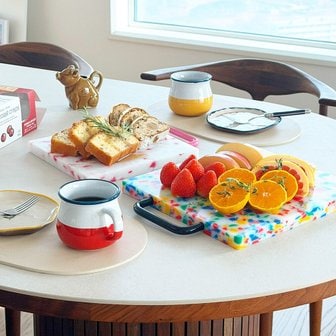  [비밀특가]짐샌더슨 테라조 컬러 커팅보드 M 컬러도마 플레이팅 손잡이 도마