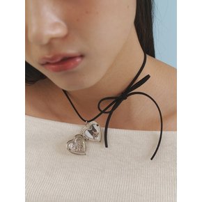 Flower Heart & Ribbon Choker