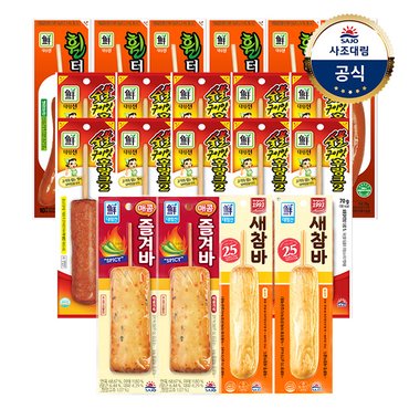 대림선 [대림냉장] 숯불후랑크70g x10개+매콤즐겨바70g x2개+휠터치70g x6개+튀긴새참바70g x2개