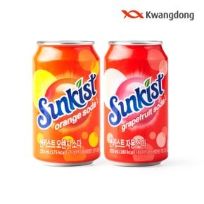 썬키스트 자몽 소다 355ml x 12개 + 오렌지 소다 355ml x 12개