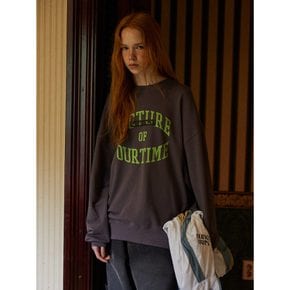 Oval Lettering Graphic Sweatshirt  Violet (MS3841A10S)