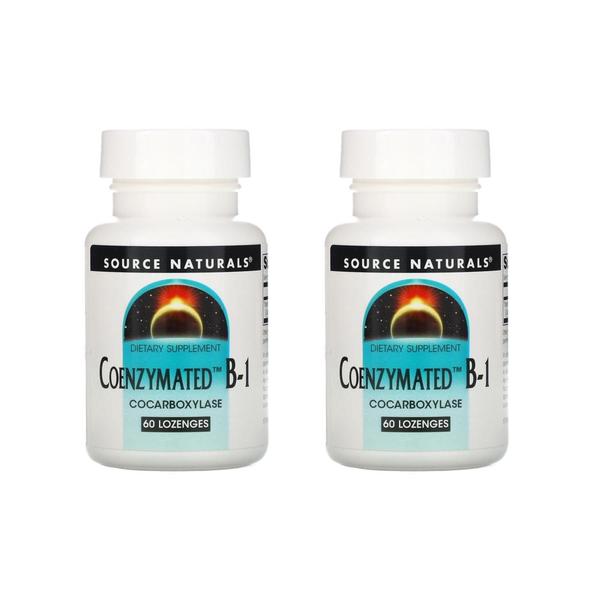 [해외직구] 소스네츄럴스 코엔자임드 B-1 60로젠지 2팩 Source Naturals Coenzymated B-1 60 Lozenges