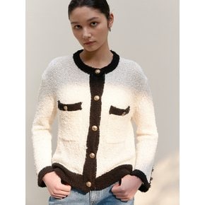 TWS ROUND TWEED CARDIGAN IVORY