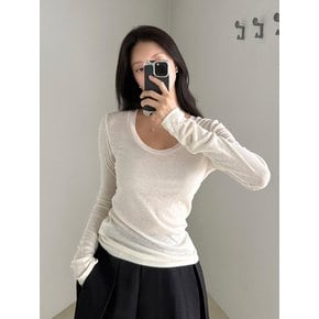 [예린 PICK!] 네츄럴 컷 유넥 티셔츠_ivory