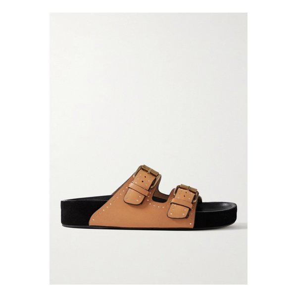 레뇨 스터드 가죽 슬라이더 탠 브라운 1647597352697740