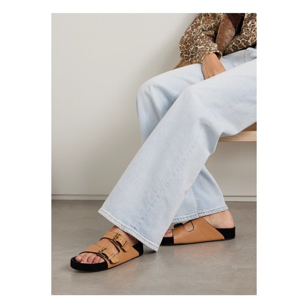 레뇨 스터드 가죽 슬라이더 탠 브라운 1647597352697740