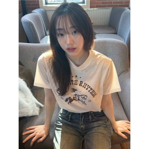 홀스 프린트 반팔 티셔츠_IV