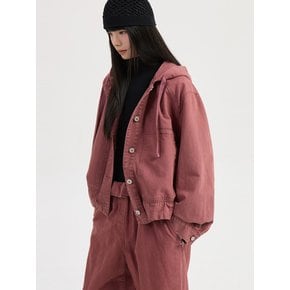 Color Washing Denim Hood Jumper (pink) LFPDW25240PIX
