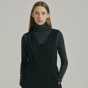 V-Neck Layered Dress_BLACK