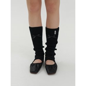 [단독] ribbon point leg warmer - black