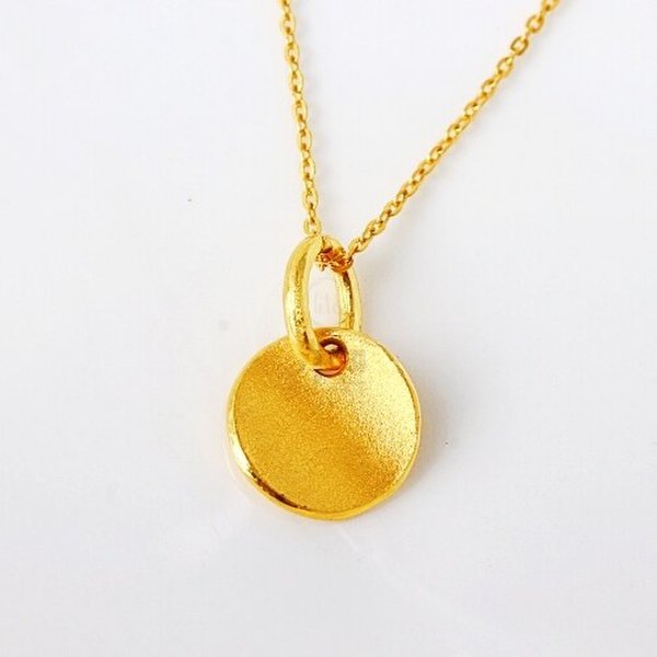 [가앤] 24k순금 웨이브 원형 코인 목걸이3.75g