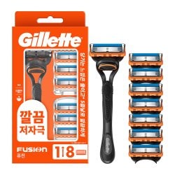 질레트 퓨전 매뉴얼 핸들+면도날 8입