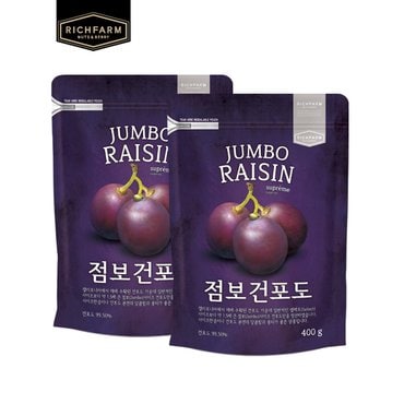 리치팜너트 점보건포도 400g x 2봉 건과일 건포도