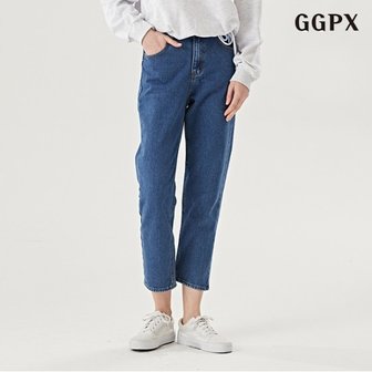 GGPX 정상가:99,000원  캐쥬얼 스트레이트 뒷 밴딩 데님 크롭 팬츠 (GOATA002D)