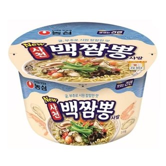  라면 농심 사천 백짬뽕 건면 75gx16컵 컵라면 야식