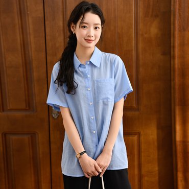 THE COLOR WAY 박시무지하프남방/셔츠 (PBE07M-WNBW002)