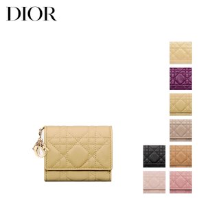 디올 DIOR Lady Dior 로터스 카나지 램스킨 가죽 지갑 월렛