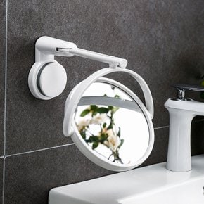 위스테이 흡착식 욕실 거울 무타공 인테리어 욕실 화장대 벽걸이 면도경 회전 확대 가능