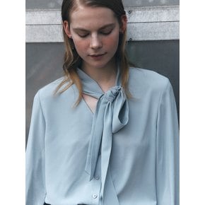 [Drama Signature] Tie-Collar Silky Blouse_4color