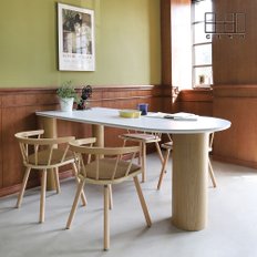올리브 세라믹 반타원형 식탁 카페 다이닝 테이블 1800 CL509