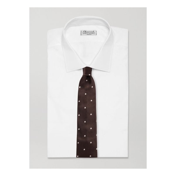 8cm 폴카 도트 실크 새틴 넥타이 46376663162880981