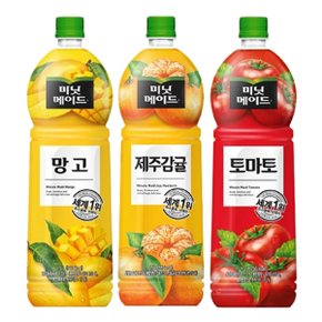 [한번에먹자] 미닛메이드 1.5L 3종(망고2+제주감귤2+토마토2), 총 6페트