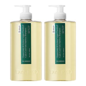탈모 샴푸 1000ml 2개 페퍼민트앤레몬 비듬케어 비건 쿨 탈모 샴푸 남자 여성 정수리냄새