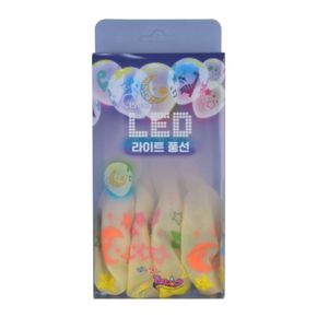 (파티클럽) LED 칼라 스타 풍선(4입)/30CM (1개)