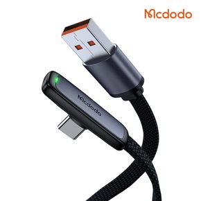 TR 90도 라이트 USB-A to C타입 고속충전 케이블 CA334