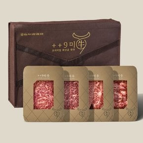 [오늘출고][냉장]1++No9등급 투뿔 한우 특수부위 구이 선물세트 1.2kg (등심300g/부채살300g/업진살300g/특수부위300g)