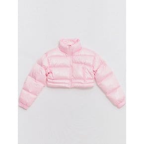 Crop Shining Duck Down Short Padding Jumper Pink