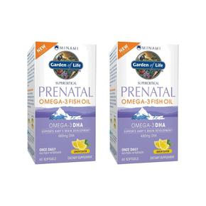 [해외직구] 가든오브라이프 미나미 프리네탈 오메가3 60정 2팩 Garden of Life Minami Supercritical Prenatal Omega-3 Fish Oil Lemon 60