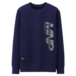 / L~4XL 남녀공용 기모맨투맨 미니멀네이비