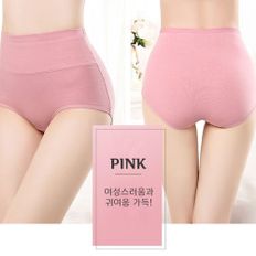 여성 허리 라인 보정 하이 웨스트 면팬티 4장 2XL