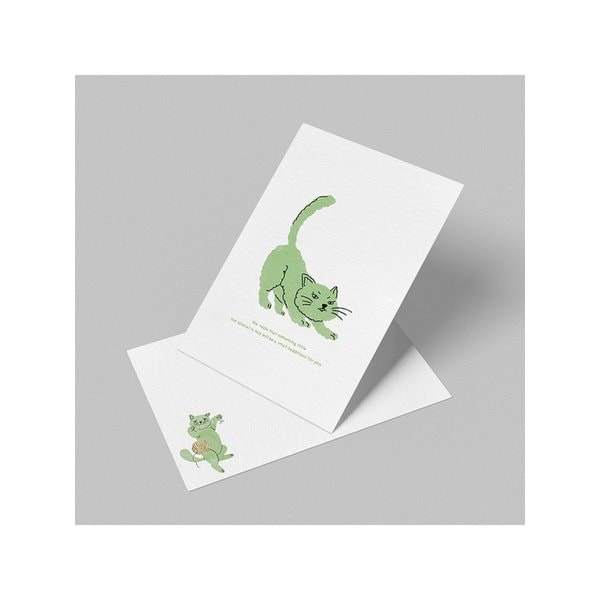 시그니처 엽서_연두 야옹이