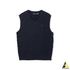 POLO RALPH LAUREN 케이블 니트 코튼 스웨터 베스트 - 네이비