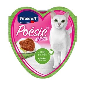 고양이 포에시 치킨 캣그라스 하트캔 1P 습식 사료