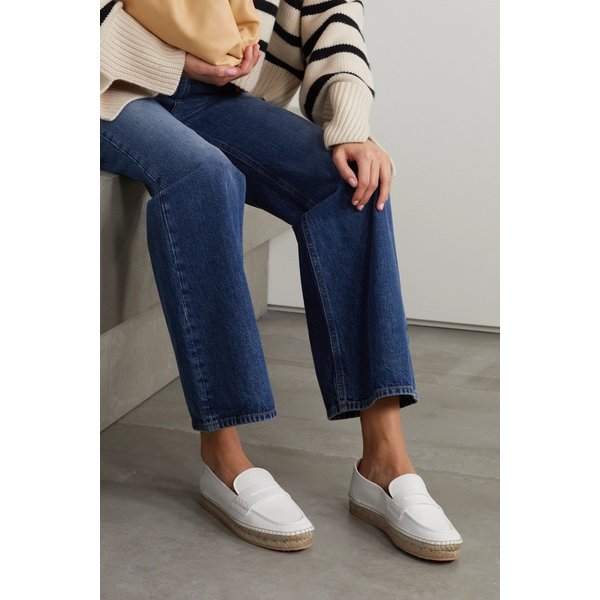 Alima Leather Espadrille Loafers 화이트