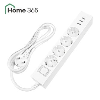 Home365 홈365 국산 USB 멀티탭 과부하차단 4구 1.5m / 3.0 고속충전 A타입 USB 충전