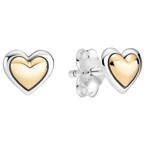 판도라 귀걸이 Moments 299389C00 Stud Golden Heart 실버 14 Carat Gold Non precious metal No