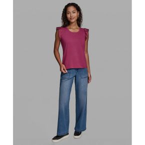 칼라거펠트 우먼 Sleeveless Ruffle 니트 탑 - Currant 26767454 1390312