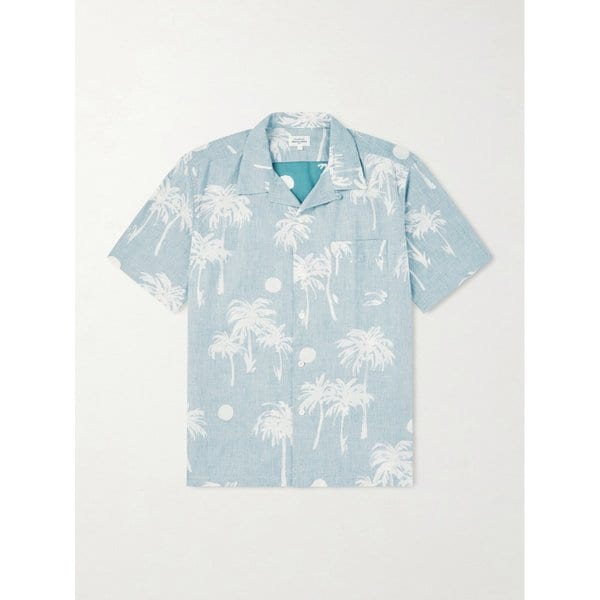 하트퍼드 뉴 팔미토 컨버터블 칼라 프린트 코튼 셔츠 46376663163009411