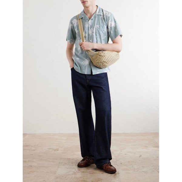 하트퍼드 뉴 팔미토 컨버터블 칼라 프린트 코튼 셔츠 46376663163009411